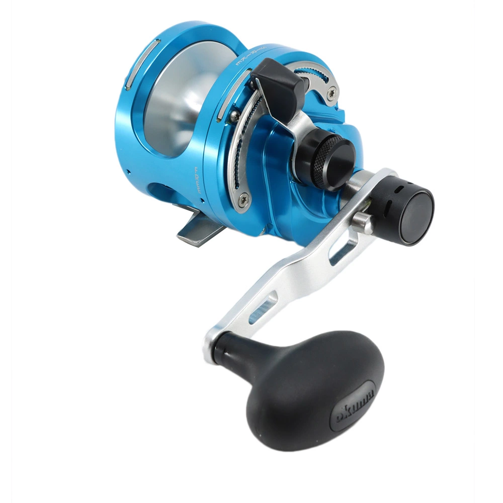 Okuma Cavalla 12 Narrow 2-Speed Lever Drag OH Boat Reel Blue 6 Okuma Cavalla 12 Narrow 2-Speed Lever Drag OH Boat Reel Blue - Image 4